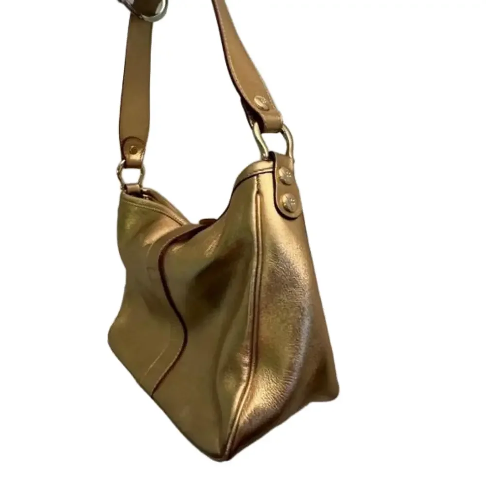 KATE SPADE ♠️ New York Gold Metallic Leather Hobo Shoulder Bag Purse